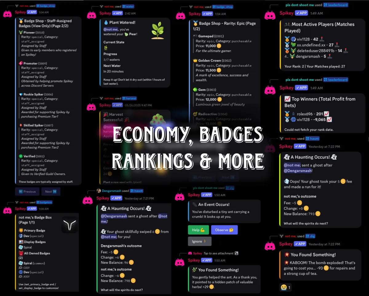 Economy, Badges, Rankings and More
